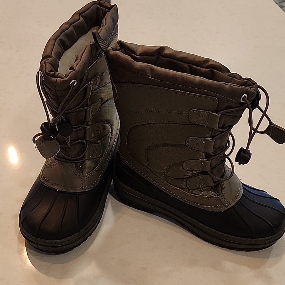 Kids Brown and Black Winter Boots
